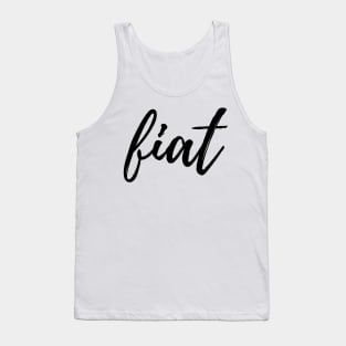 Virgin Mary's Fiat Black Cursive Tank Top